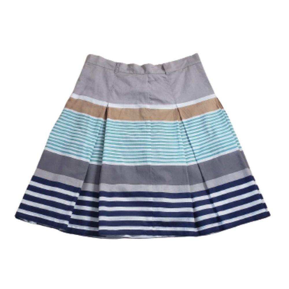 Jackpot striped pleated A-line skirt